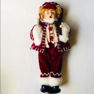 Christmas Caroler Porcelain Boy Doll 14" NWOT